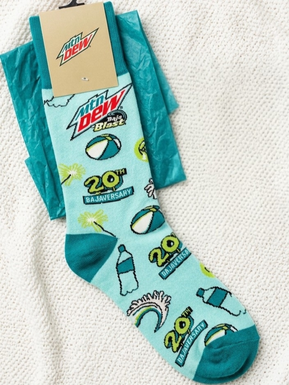 MTN DEW Baja Blast 20th Bajaversary Socks Limited Edition Sock Club Promo NEW